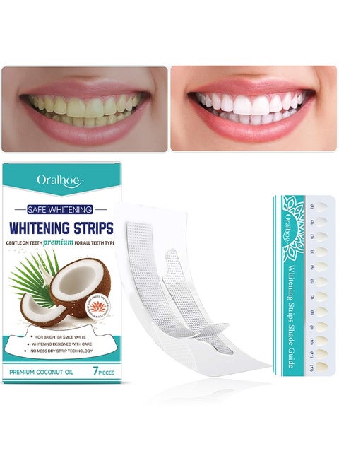 7-Pieces Whitenings Strips Dental Whitening Kit Oral Care Teeth Whitening Strips Kit, For Coffee Soda Drinkers & Yellow Stains, Tooth Stain Treatment, Gum Care & Stain Removal, Removes Yellow Stains & Bad Breath
